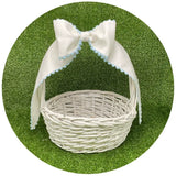 Custom White Cotton Pique Bow with Trim