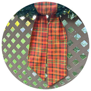 Pumpkin Plaid Cotton Sash