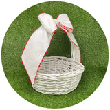 Custom White Cotton Pique Bow with Trim