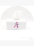 White Cotton Pique Rectangle Tissue Box Cover