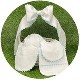 Custom White Cotton Pique Bow with Trim