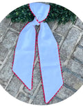 White Cotton Pique Sash with Trim