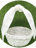 White Cotton Pique Sash with Trim
