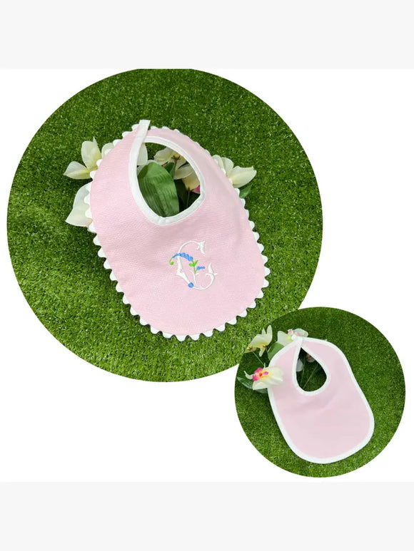 Pink Cotton Pique Custom Bib