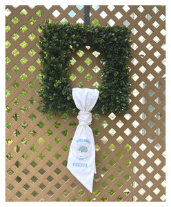 White Linen “Welcome Guests”  Wreath Sash