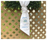 White Linen “Welcome Guests”  Wreath Sash