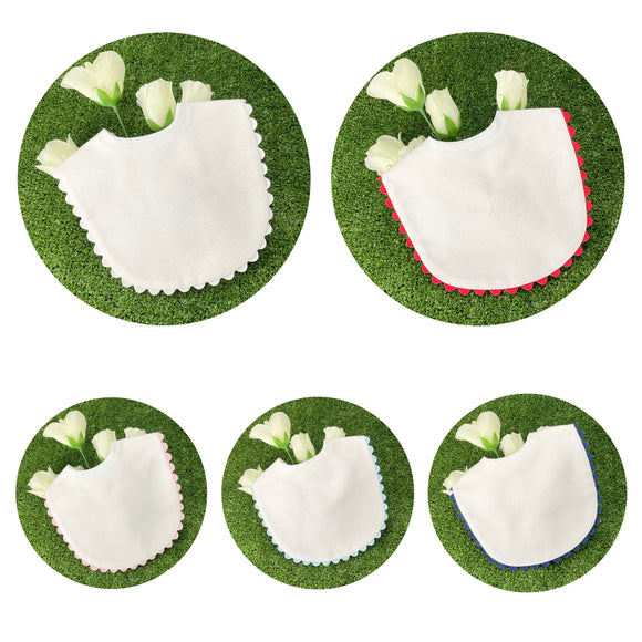 White Cotton Pique Baby Bib