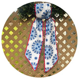 Porcelain Cotton Sash with Red Trim