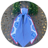 Porcelain Cotton Sash with Red Trim