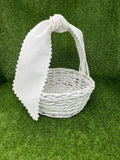 White Cotton Pique Sash with Trim