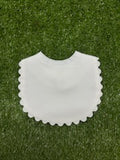 Vintage Ivory Cotton Pique Baby Bib