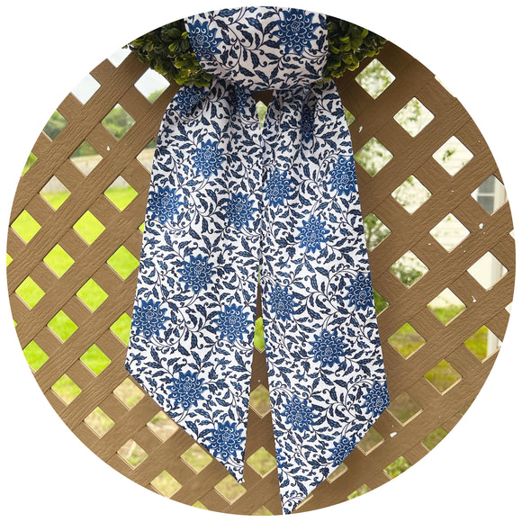 Designer Blue Dynasty Floral Sash