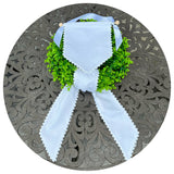 White Cotton Pique Banner with Trim and Hanging Set
