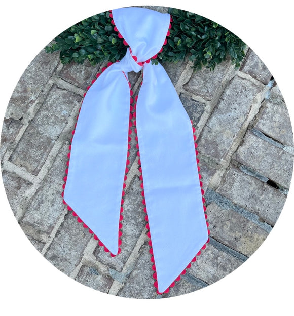 Holiday Cotton Pique Sash with Red Trim