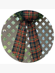 Orange Holiday Plaid Cotton Sash 
