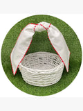 White Cotton Pique Sash with Trim