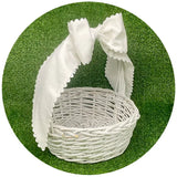 Custom White Cotton Pique Bow with Trim