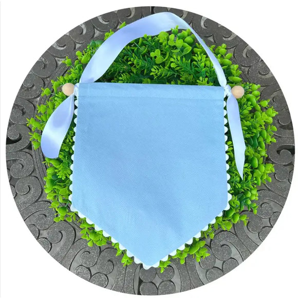 Blue Cotton Pique Banner With Hanging Set