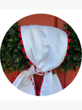 White Cotton Pique Sash with Trim