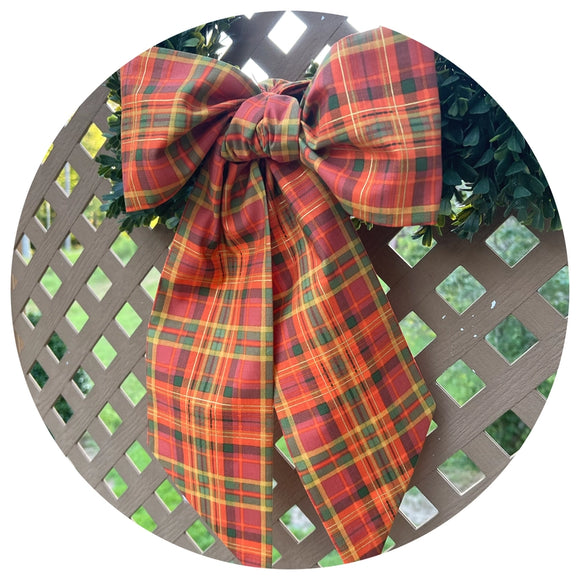 Pumpkin Plaid Cotton Sash