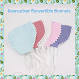 Seersucker Girl Baby Bonnet