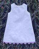 White Cotton Pique Aline Dress