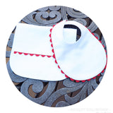 White Cotton Pique Infant Bib and Burp Set