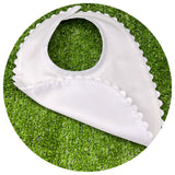 White Toddler Cotton Pique Drool Bib