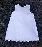 White Cotton Pique Aline Dress