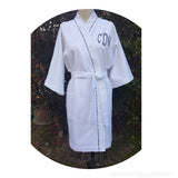 White Adult Spa Robe w/Trim