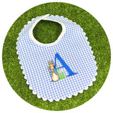 Gingham Baby Bib With Ric Rac