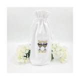 White Cotton Pique Wine Bottle Gift Bag