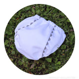 White Cotton Pique Diaper Cover