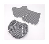 Gingham Bib, Burp Cloth and Diaper Cover Set