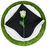 Linen Blend Scalloped Napkins with White Trim