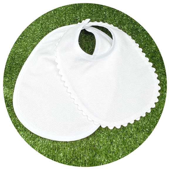 White Toddler Cotton Pique Drool Bib