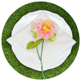 Linen Blend Scalloped Napkins with White Trim