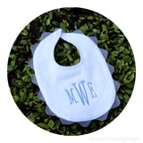 White Cotton Pique Toddler Bib