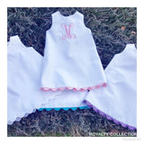 White Cotton Pique Aline Dress