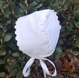 White Pique Baby Bonnet