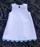 White Cotton Pique Aline Dress