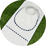 White Cotton Pique Infant Bib and Burp Set