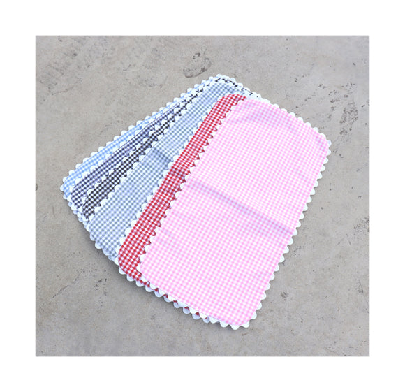 Gingham Burp Cloth With Ric Rac