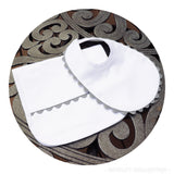 White Cotton Pique Infant Bib and Burp Set