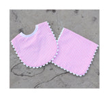 Gingham Bib and Burp Cloth Gift Set