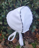 White Pique Baby Bonnet